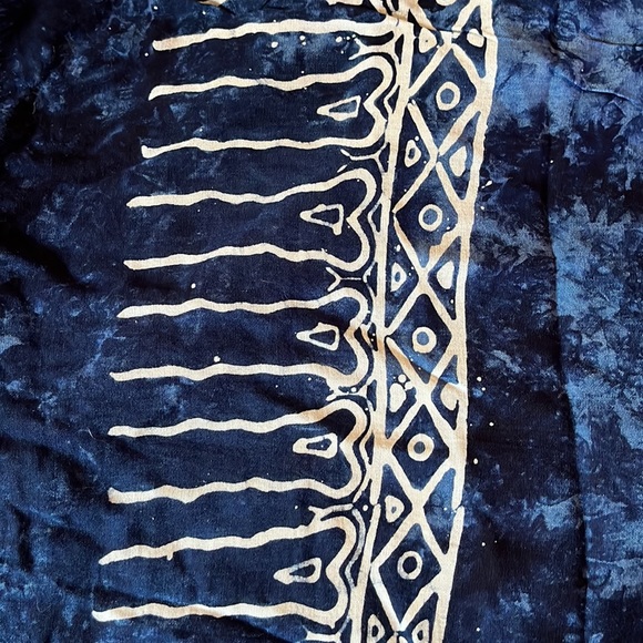 Vtg SUNGOD Size XL OSFA Sun Print Tie-Dye Blue Background Scarf Wrap Sarong NEW - Picture 14 of 15